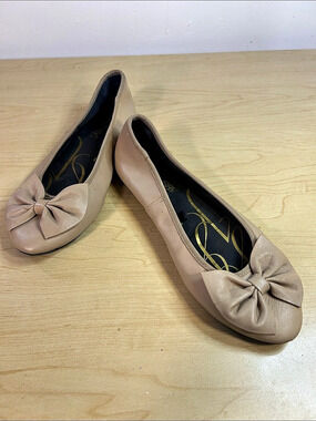 Sam & Libby Bow ballet Flats in pinkish tan